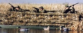 Duck Hunters in the boat blind